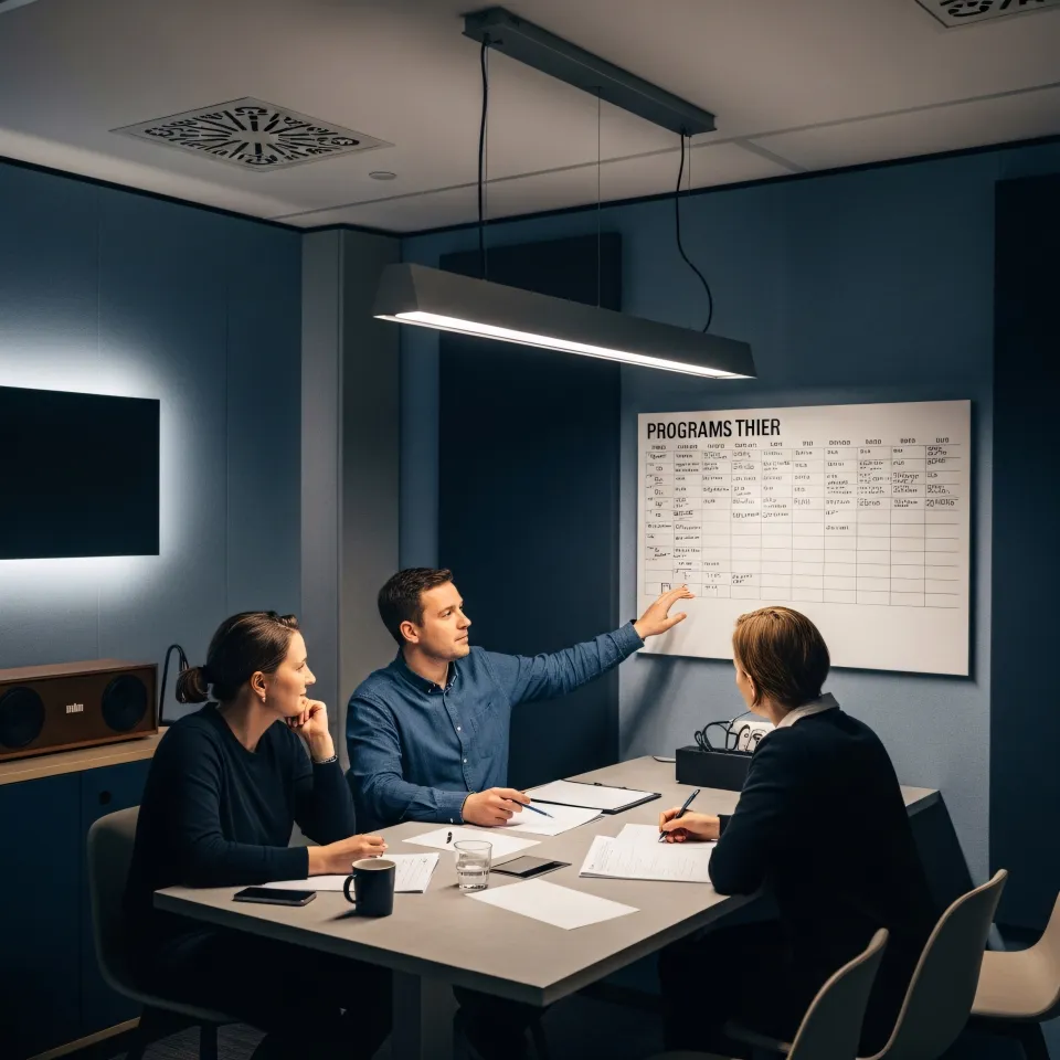 Equipa analisa dados e gráficos